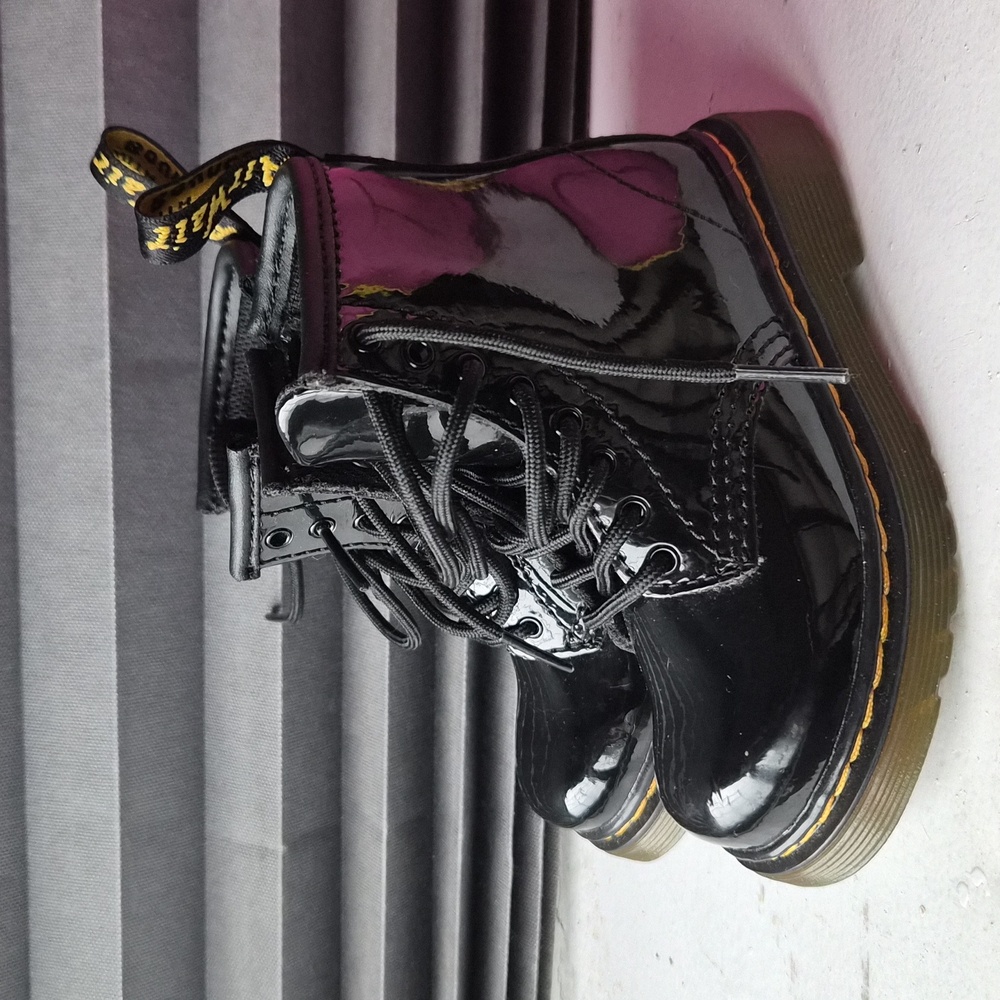 Dr. Martens Toddler 1460 Patent Leather Lace Up Boots